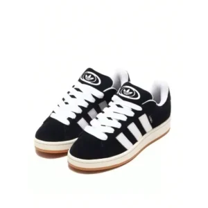 Adidas Campus 00s Black featuring a premium black suede upper, chunky rubber sole, and classic 3-Stripes branding for a bold streetwear look