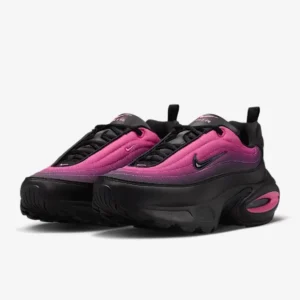 Nike Air Max Portal Black & Pink sneaker on a clean backdrop, featuring a black mesh upper, soft pink accents, sculpted foam midsole, and visible Air Max heel unit