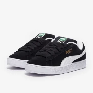 Puma Suede XL Black featuring a premium black suede upper, chunky rubber sole, and classic Puma branding for a bold streetwear look